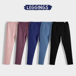 5 Pcs Leggings | Rose Pink, Dusty Pink, Royal Blue, Air Force Blue, Black