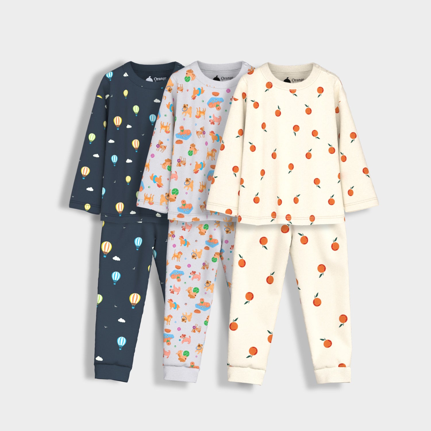 3 Pack Full Sleeves Unisex Co-ord Set | Hot Air, Furry & Orange