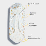 Muslin Hooded Towel | Jungle Jingles Print