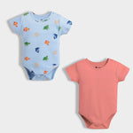 2 Pcs Half Sleeves Bodysuit | Underwater, Orange