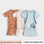 3 Pack T-Shirt & Shorts Unisex Co-ord Set | Penguin Chill, Frosty, Back Pack