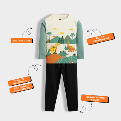 Full Sleeves Unisex T-Shirt & Joggers | Dino Land