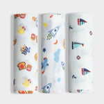 3 Pack Muslin Swaddle | Starry, Breakfast, Sailor
