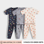 3 Pack Half Sleeves Unisex Co-ord Set | Oranges, Penguin & Hot Air