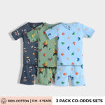 3 Pack T-Shirt & Shorts Unisex Co-ord Set | Space, Jungle & Underwater