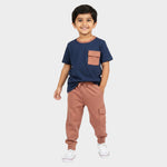 Half Sleeves Unisex T-Shirt & Joggers Set | Diesel Blue
