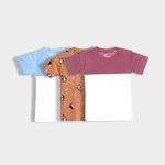 3 Pack Half Sleeves T-Shirt | Penguin Chill, Summer Sky, Berry