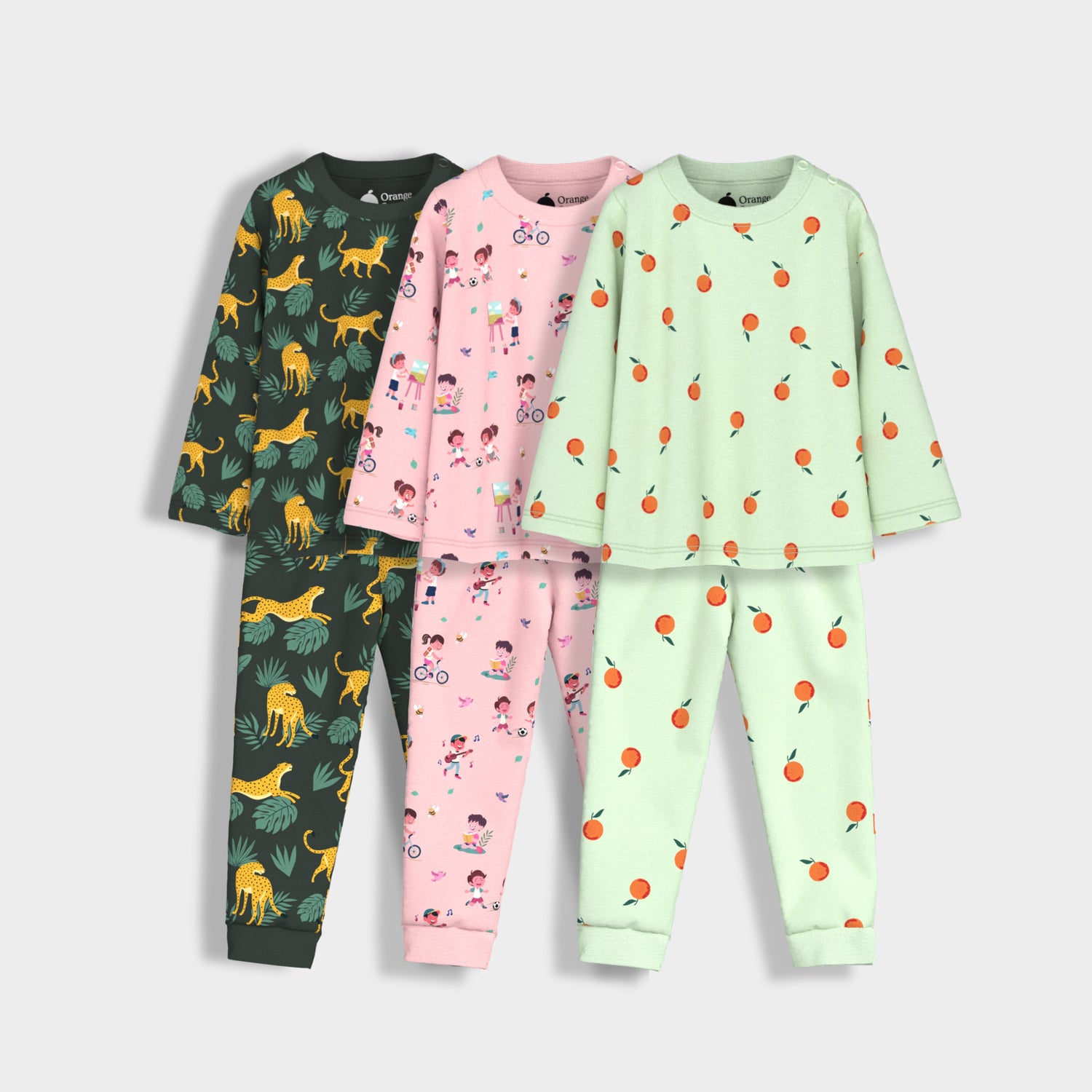 3 Pack Full Sleeves Unisex Co-ord Set | Garden, Orange Bliss & Cheetah
