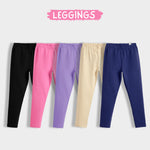 5 Pcs Leggings | Beige, Black, Lavender, Pink, Royal Blue