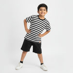 T-Shirt & Shorts Unisex Co-ord Set | Black Stripes