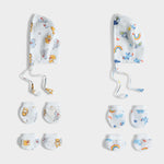 2 Pack Muslin Cap, Mitten & Booty Set | Jungle Jingles, Starry