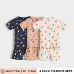 3 Pack T-Shirt & Shorts Unisex Co-ord Set | Hot Air, Farm, Orange