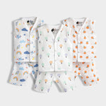 3 Pack Muslin Jhabla Co-ord Set | Balloon Ride, Starry, Sweet Oranges