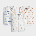 3 Pack Muslin Jhabla | Balloon Ride, Starry, Sweet Oranges