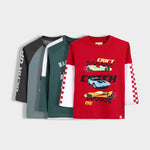 3 Pack Full Sleeves Unisex T-Shirts | Super Bike, Race To Win, Fast Wheels
