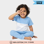 Half Sleeves Unisex Co-ord Set | Summer Sky