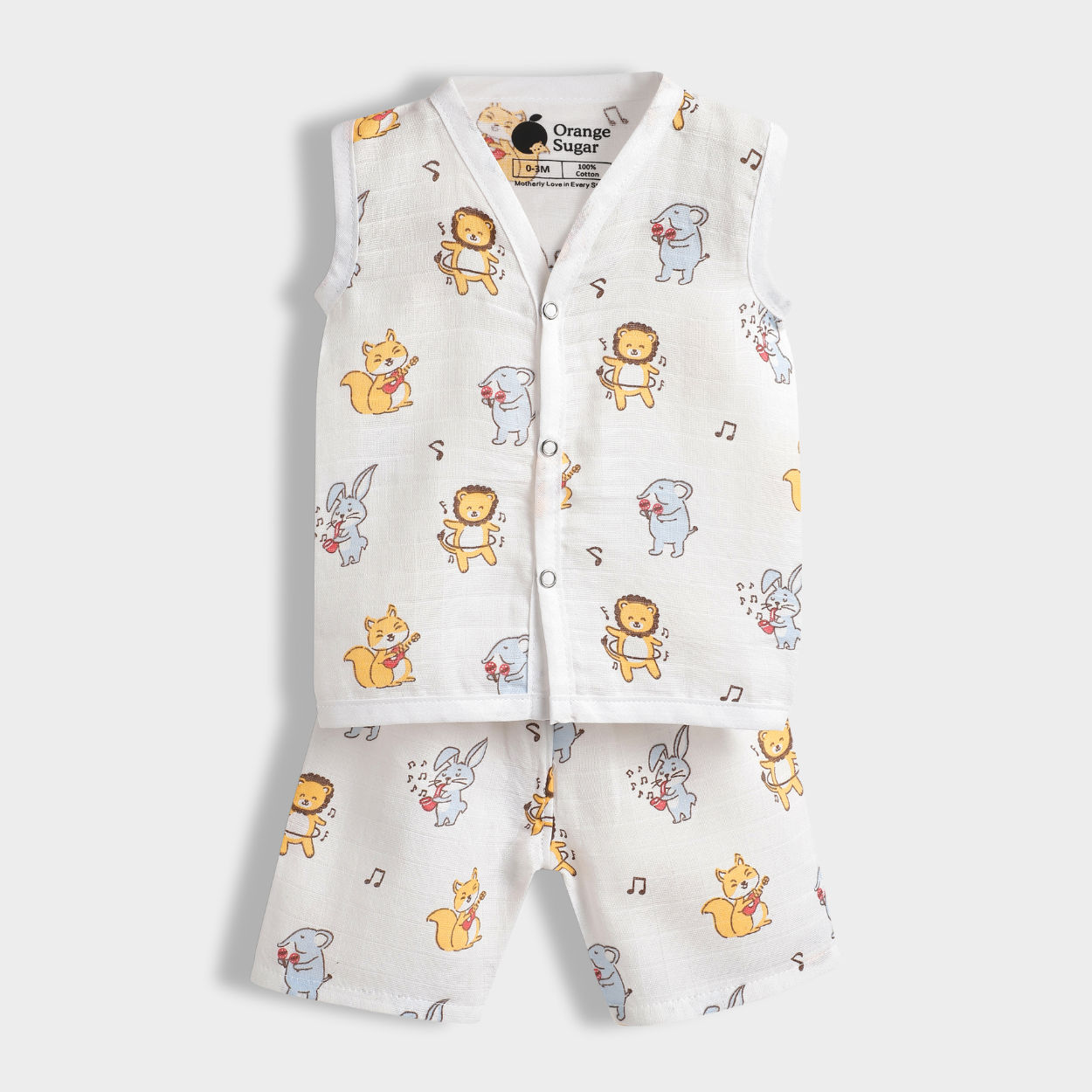 3 Pack Muslin Jhabla Co-ord Set | Jungle Jingles, Starry, Breakfast
