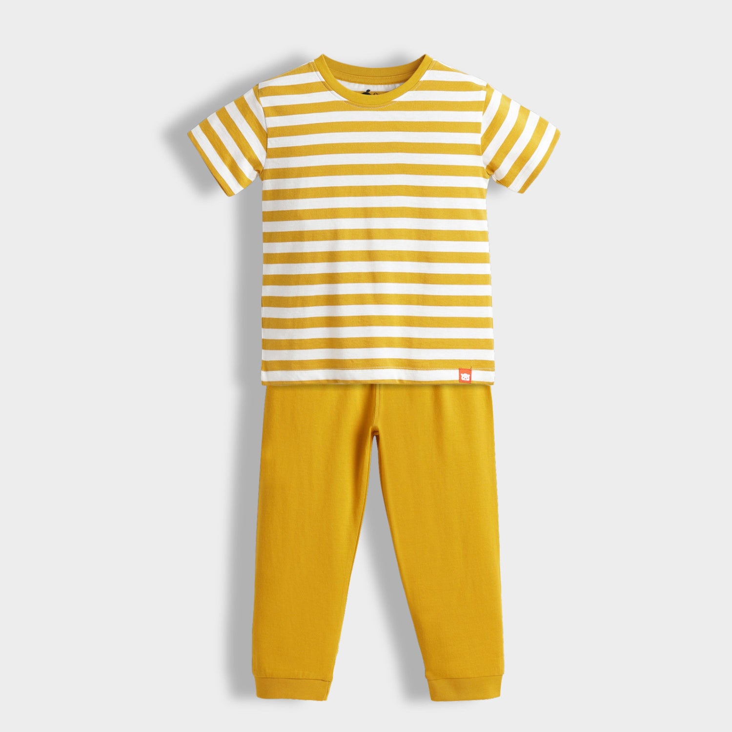 Half Sleeves Unisex Co-ord Set | Yellow Stripes