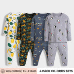 4 Pack Full Sleeves Unisex Co-ord Set | Space, Lemon, Penguin & Cheetah
