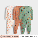 3 Pack Full Sleeves Unisex Co-ord Set | Jungle, Oranges & Penguin Chill