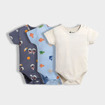 3 Pcs Half Sleeves Bodysuit | Space, Underwater, Off White