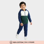 Winter Hoodie & Winter Jogger Set | Color Block Green