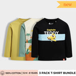 3 Pack Full Sleeves Unisex T-Shirts | Lime, Dino, Teddy