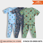 3 Pack Half Sleeves Unisex Co-ord Set | Space, Jungle & Underwater