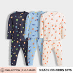 3 Pack Full Sleeves Unisex Co-ord Set | Hot Air, Aqua World, Orange