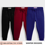 3 Pcs Winter Joggers | Space Kid, Maroon, Blue