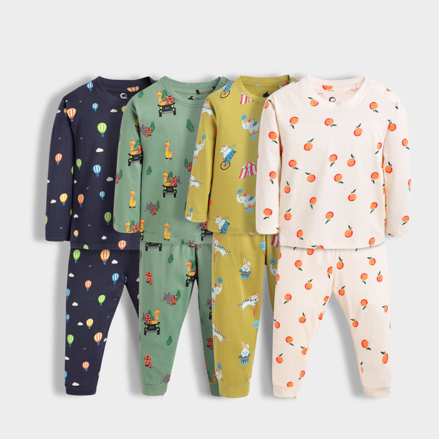 4 Pack Full Sleeves Unisex Co-ord Set | Hot Air, Jungle, Circus & Oranges