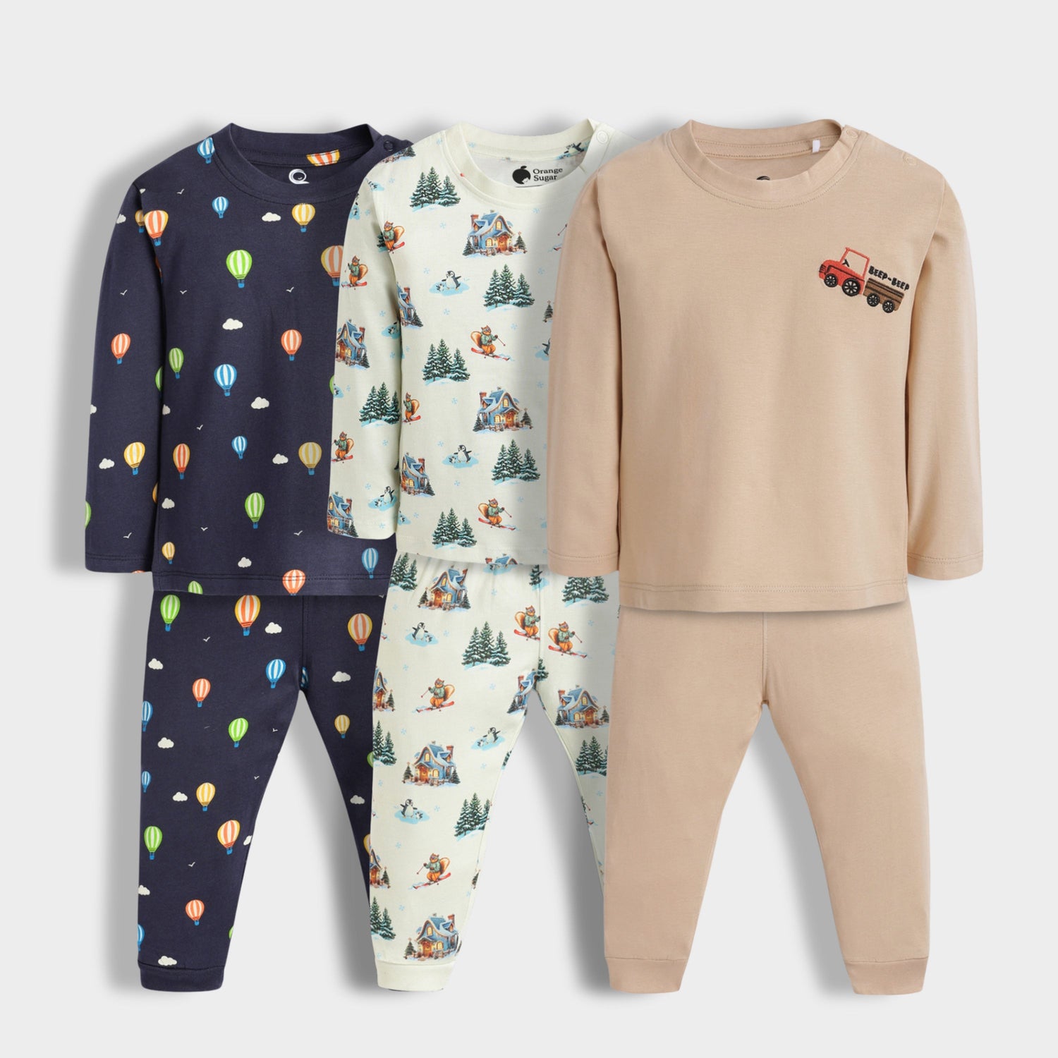 3 Pack Full Sleeves Unisex Co-ord Set | Hot Air, Winterland, Truck