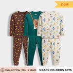 3 Pack Full Sleeves Unisex Co-ord Set | Pasta, Camera, Wings