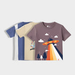 3 Pack Half Sleeves Unisex T-Shirts | Goal Time, Plane Ride, UFO