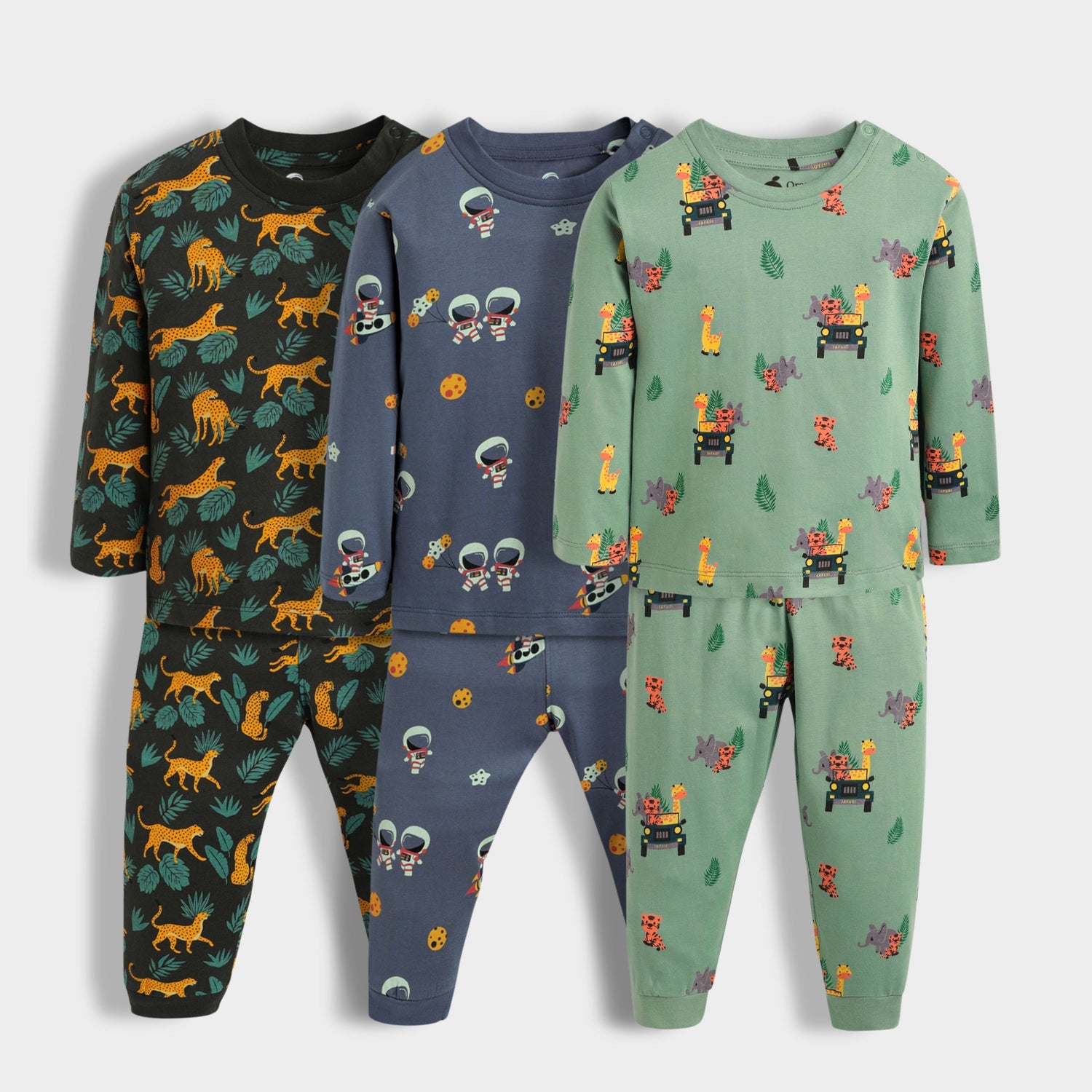 3 Pack Full Sleeves Unisex Co-ord Set | Cheetah, Space, Jungle