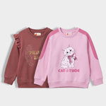 2 Pack Girls Sweatshirts | Spread Your Wings, Catitude