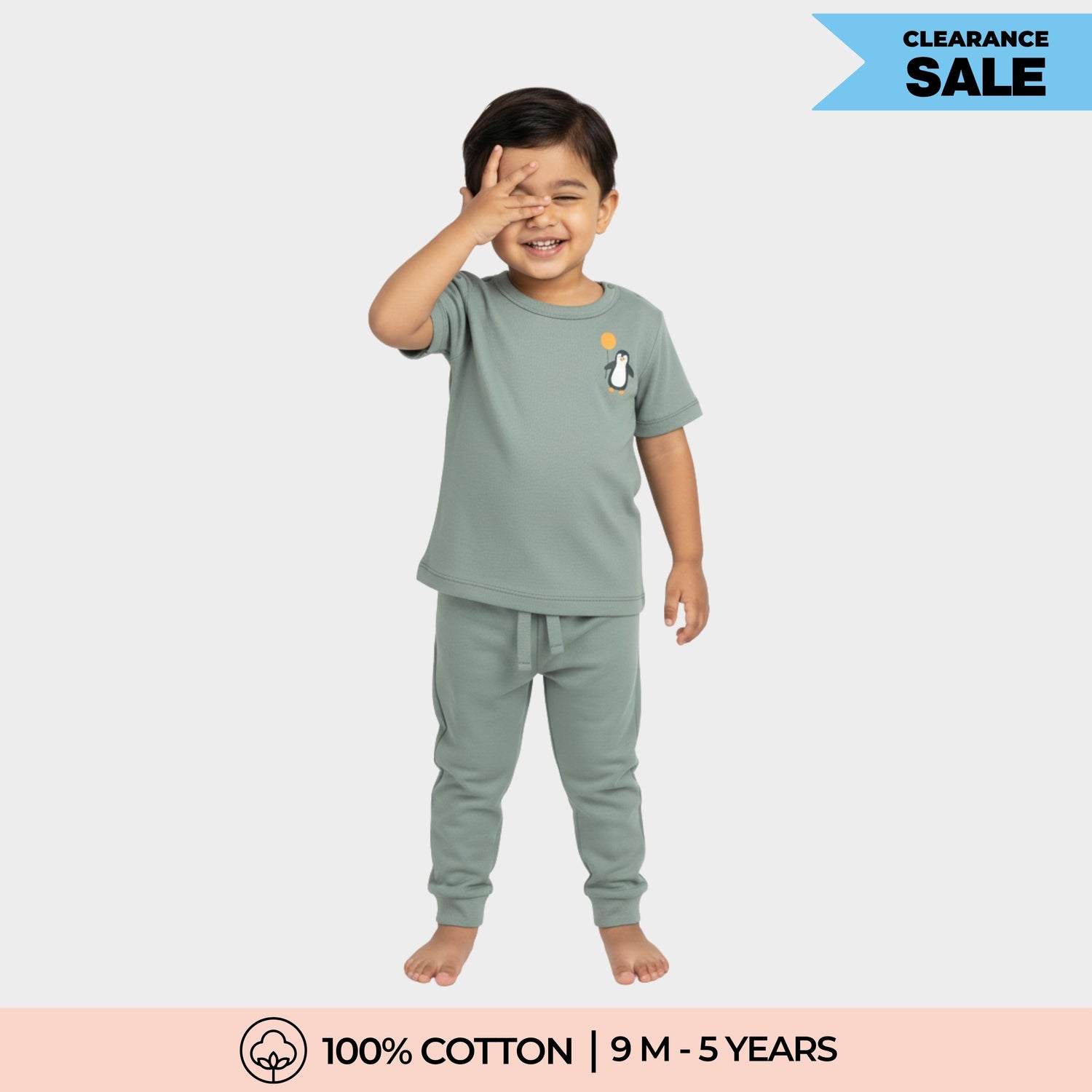 Half Sleeves Unisex Co-ord Set | Penguin Float