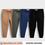 4 Pcs Winter Joggers | Brown, Green, Diesel Blue, Black