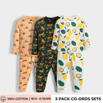 3 Pack Full Sleeves Unisex Co-ord Set | JCB, Cheetah, Lemon