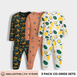 3 Pack Full Sleeves Unisex Co-ord Set | Cheetah, Lemon & Penguin Chill