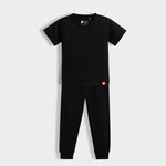 Half Sleeves Unisex T-Shirt & Joggers Set | Black
