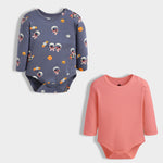 2 Pcs Full Sleeves Bodysuit | Space, Orange