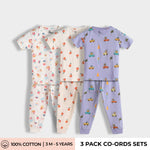 3 Pack Half Sleeves Unisex Co-ord Set | Frosty, Orange & Cars
