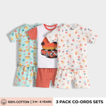 3 Pack T-Shirt & Shorts Unisex Co-ord Set | Galaxy, Car Ride, Frosty