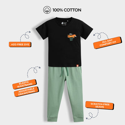 Half Sleeves Unisex T-Shirt & Joggers Set | Tiny Traveller