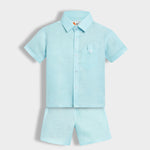 Half Sleeves Unisex Cotton Linen Shirt & Shorts Co-ord Set | Breeze weave