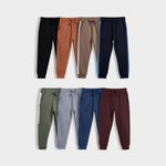 8 Pcs Cotton Joggers | Black, Brown, Biscuit Brown, Colour Block Blue, Colour Block Olive Green, Grey, Royal Blue, Wine