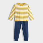 Full Sleeves Unisex T-Shirt & Joggers Set | Yellow Stripes