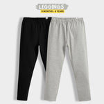 2 Pcs Leggings | Black, Grey