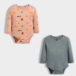 2 Pcs Full Sleeves Bodysuit | Farm, Grey